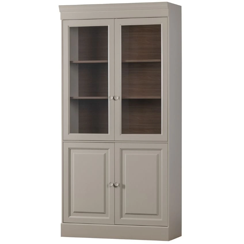 WOOOD Šedá borovicová vitrína Chowie 215x105 cm