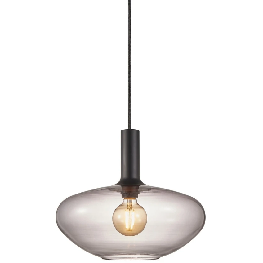 Nordlux Kouřově šedé skleněné závěsné světlo ALTON 35 cm