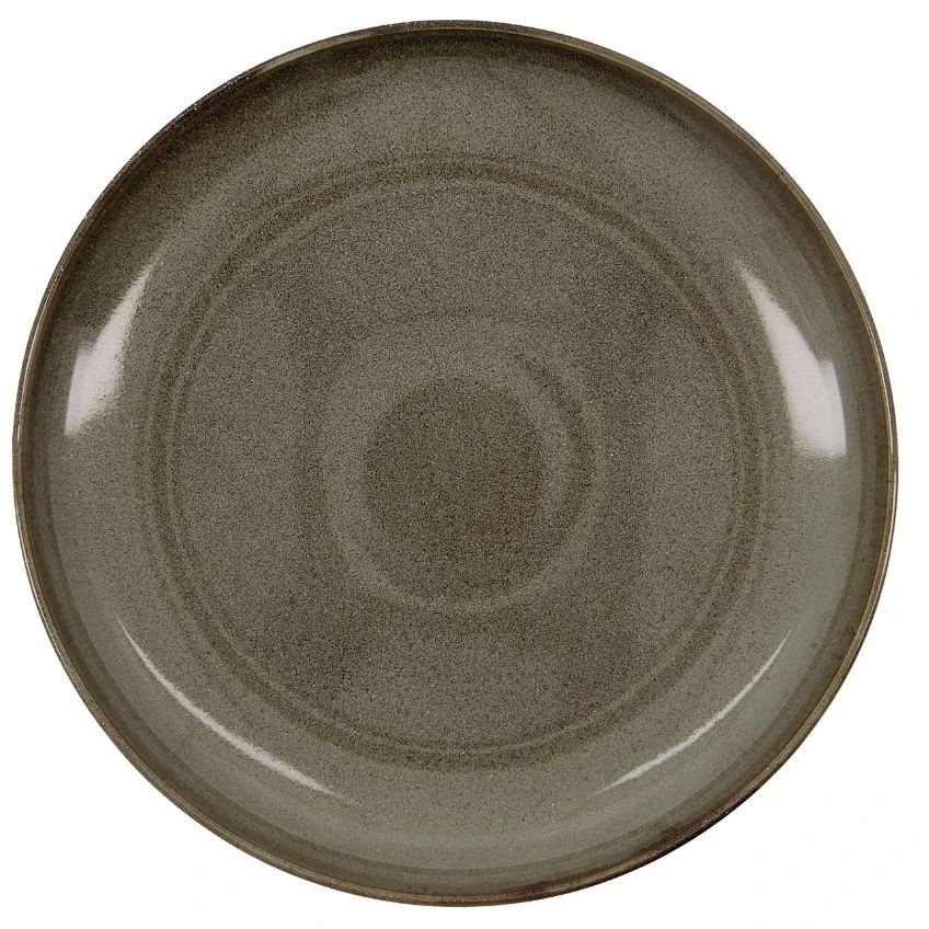 House Doctor Hnědozelený keramický hluboký talíř Lake 30 cm