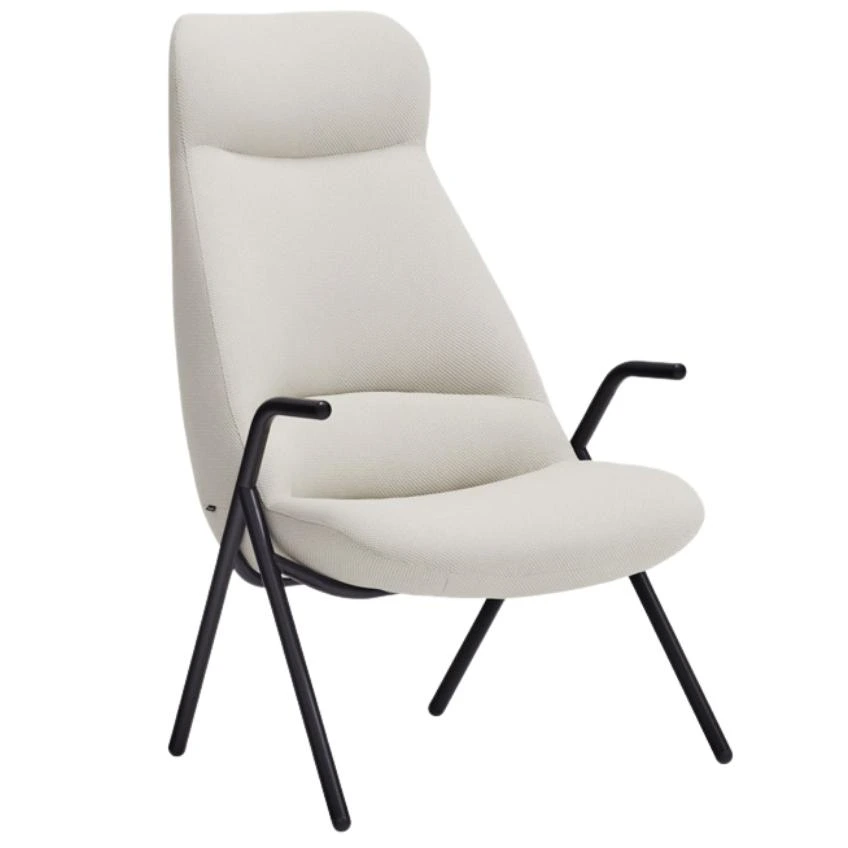 Teulat Vysoké bílé křeslo Dins s kovovou podnoží