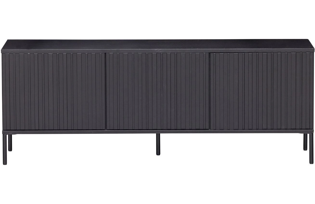 WOOOD Černý borovicový TV stolek Gravia 150 x 44 cm