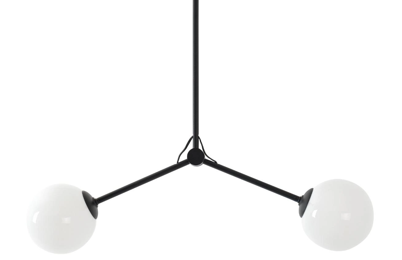 Nordic Design Černé kovové závěsné světlo Cattus Twins