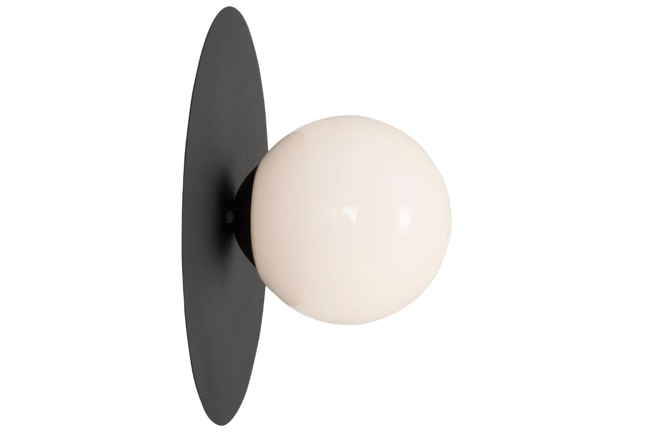 Nordic Design Černobílé skleněné nástěnné světlo Lyon M