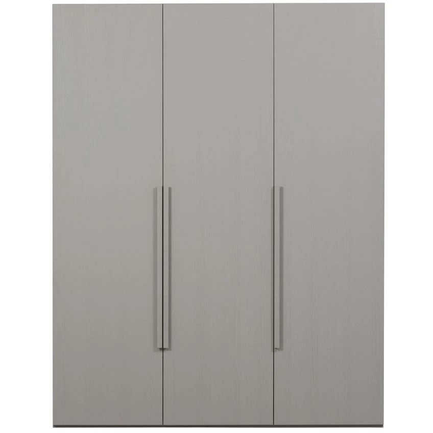 WOOOD Světle šedá ořechová šatní skříň Renda 210 x 165 cm