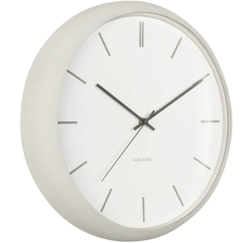 Present time Světle šedé kovové nástěnné hodiny Mathias 40 cm