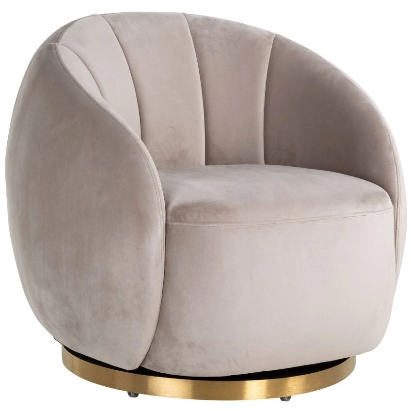 Richmond Sametové otočné křeslo Jago