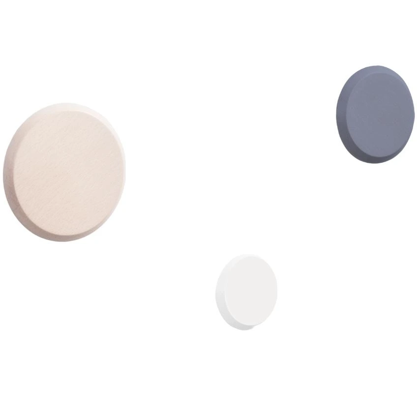 Set tří pestrobarevných bukových nástěnných věšáků Kave Home Nadua II.