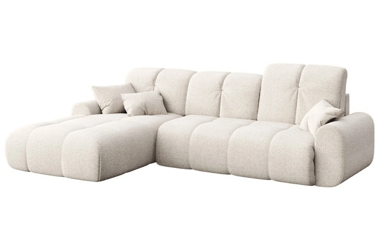 Devichy Béžová bouclé rozkládací pohovka Tous 290 cm