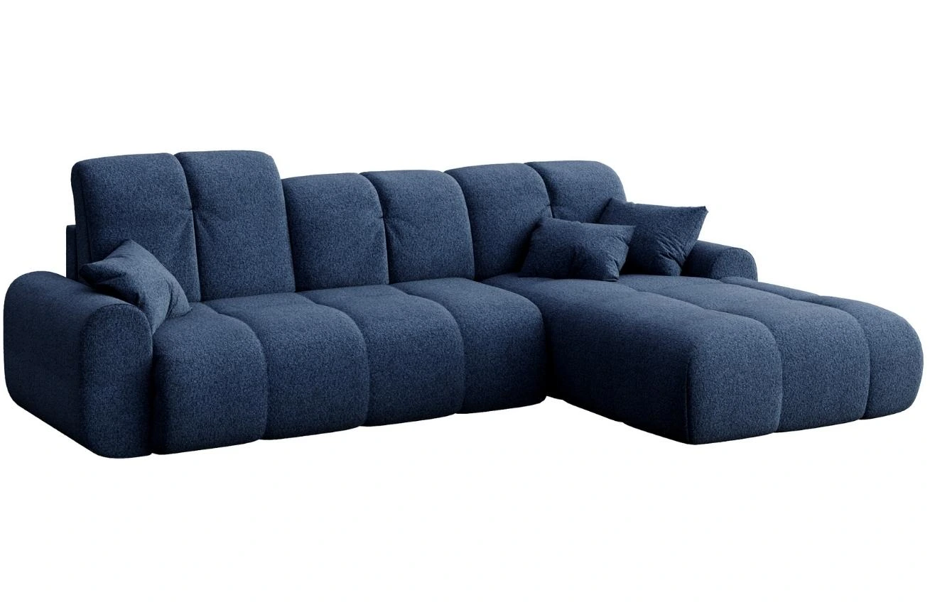 Devichy Tmavě modrá bouclé rozkládací pohovka Tous 290 cm