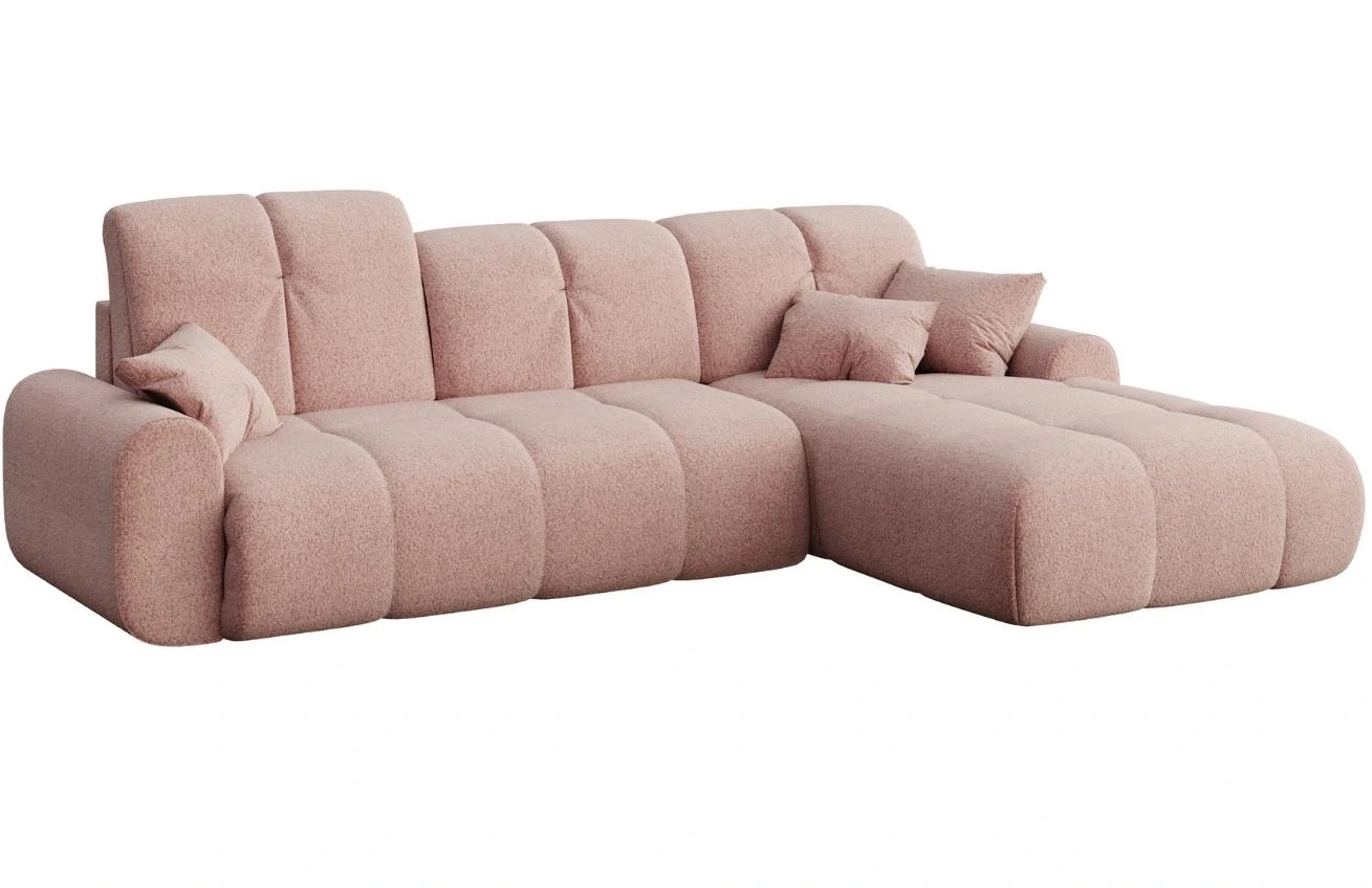 Devichy Růžová bouclé rozkládací pohovka Tous 290 cm