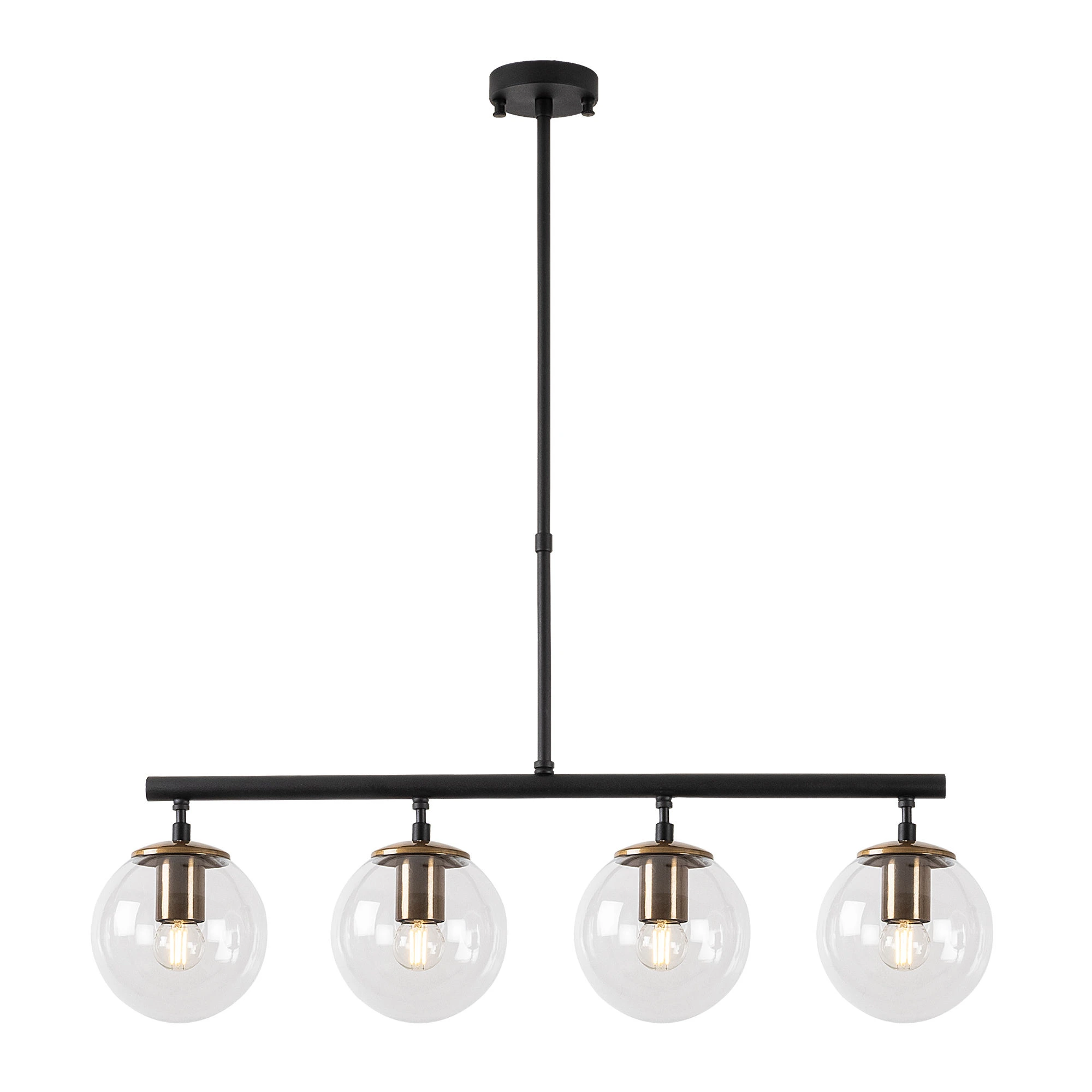 OPVIQ Závěsné světlo FAZLI černé čiré sklo