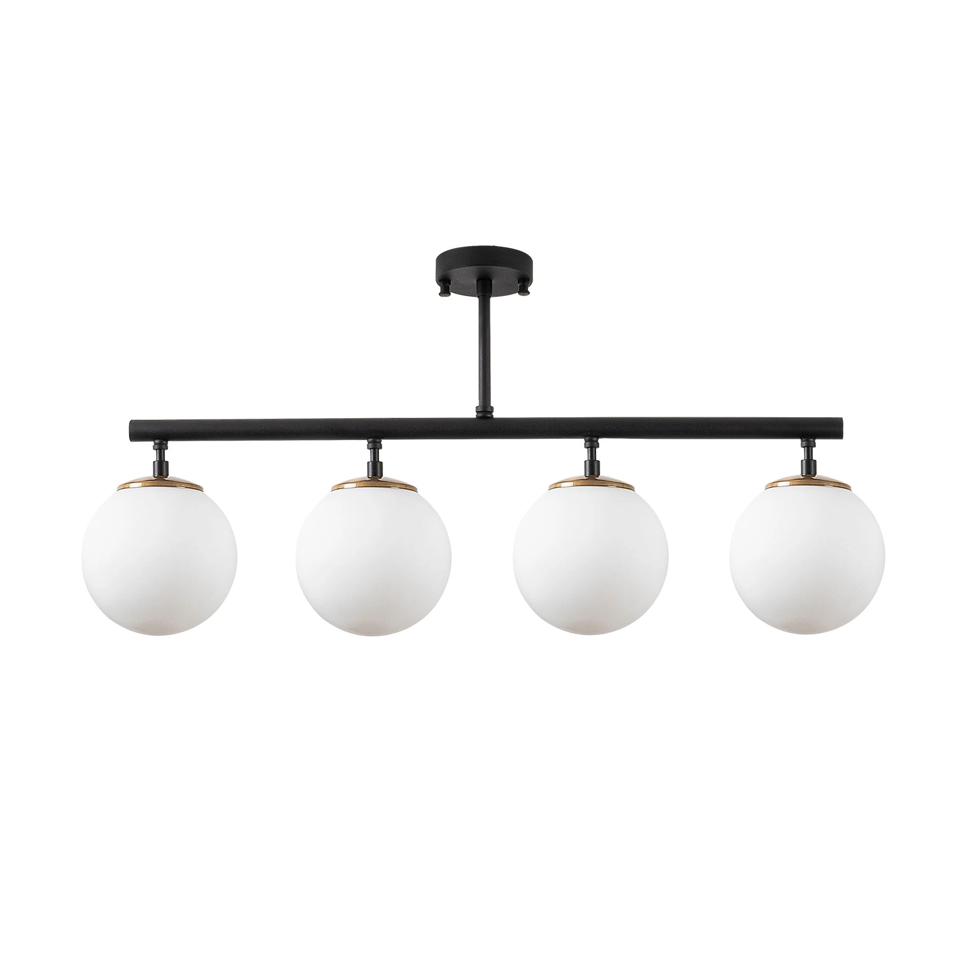 OPVIQ Stropní světlo FAZLI černé mléčné sklo