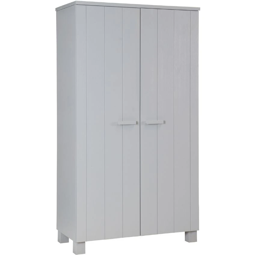 WOOOD Světle šedá dřevěná skříň Koben 202 x 111 cm