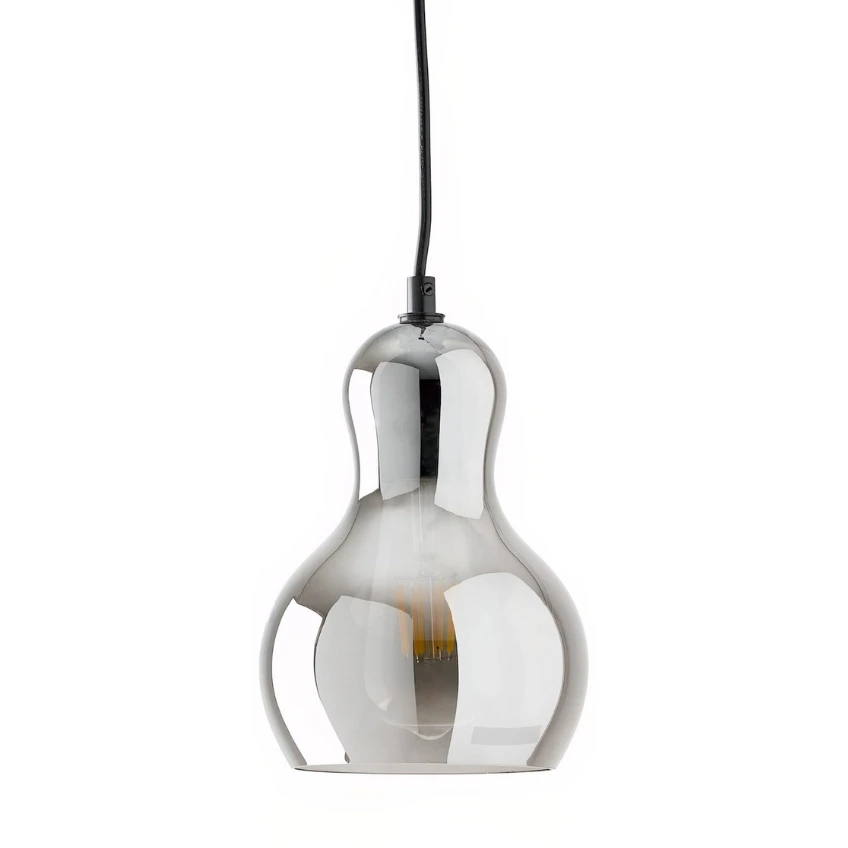 Kouřově šedé skleněné závěsné světlo Somcasa Salem 15 cm