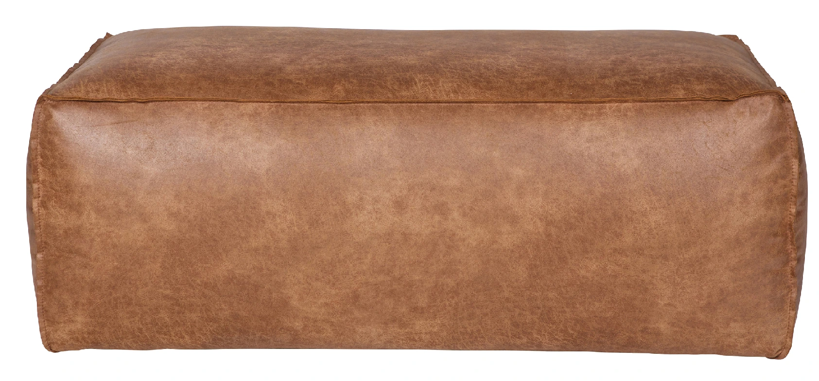 WOOOD Koňakově hnědý koženkový taburet Bearny