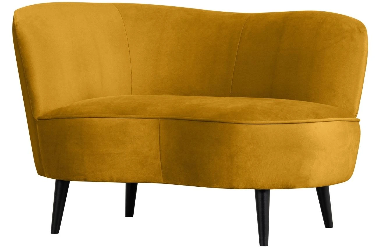 WOOOD Okrově žluté sametové lounge křeslo Norma 112 cm