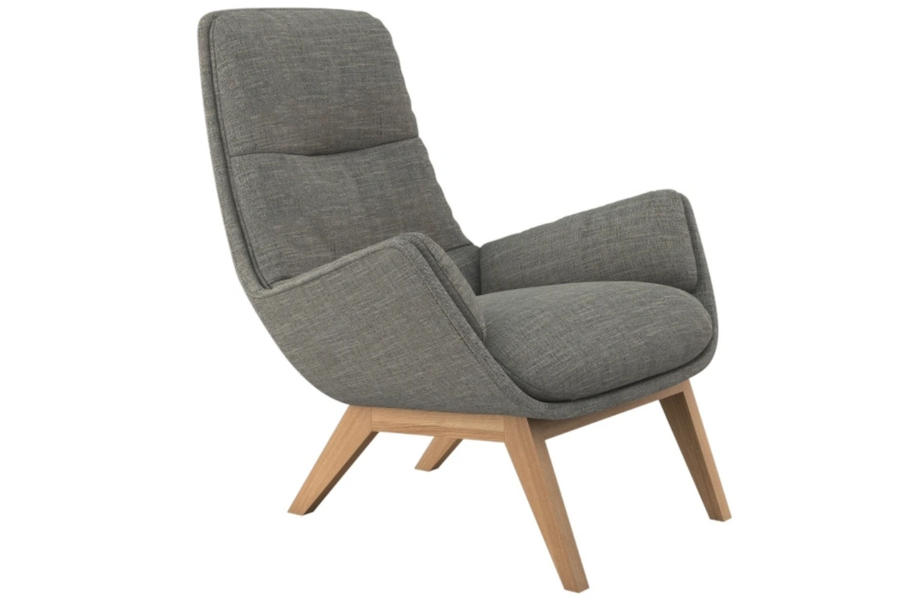 Šedé čalouněné lounge křeslo FLEXLUX MORO