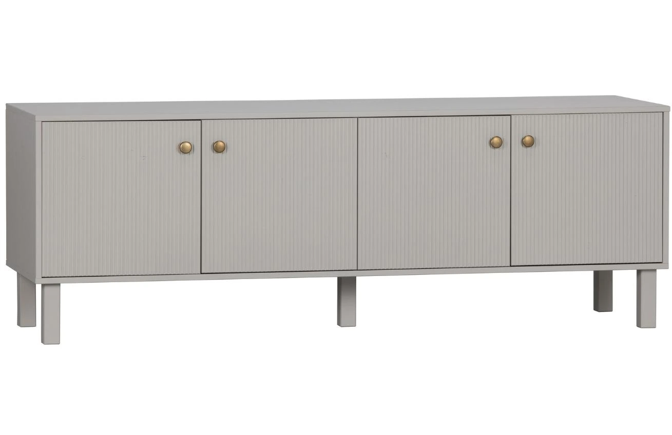 WOOOD Šedý borovicový TV stolek Flo 160 x 46 cm