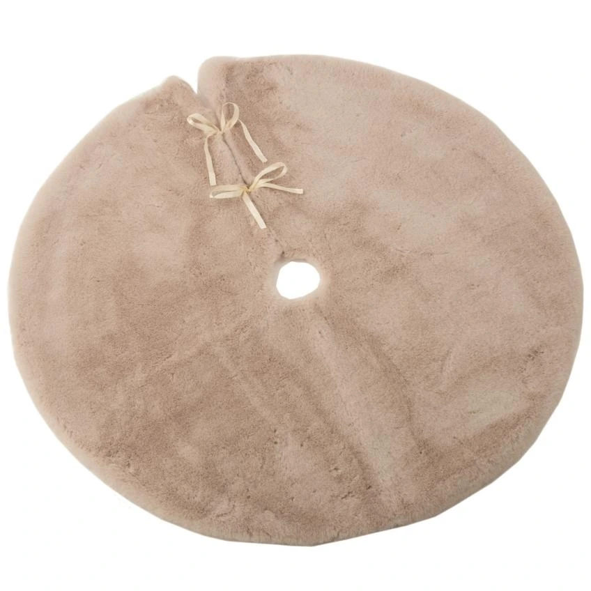Béžový sametový koberec pod vánoční stromeček J-line Skirt 90 cm