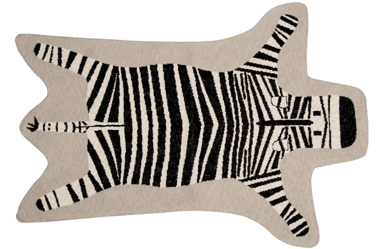 Béžový látkový koberec Quax Zebra 97 x 132 cm