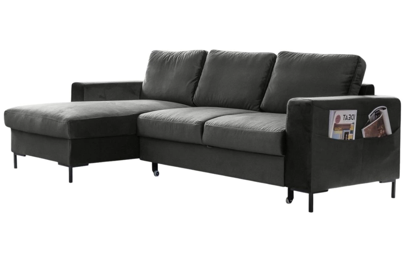 Miuform Sametová rozkládací pohovka Lofty Lilly 236 cm