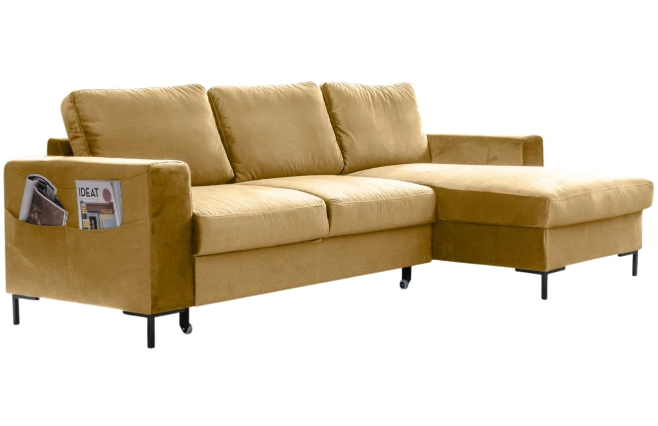 Miuform Sametová rozkládací pohovka Lofty Lilly 236 cm