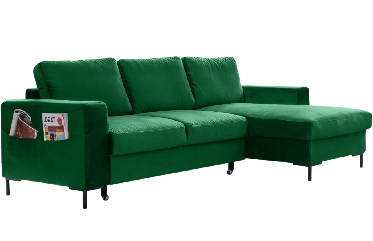 Miuform Sametová rozkládací pohovka Lofty Lilly 236 cm