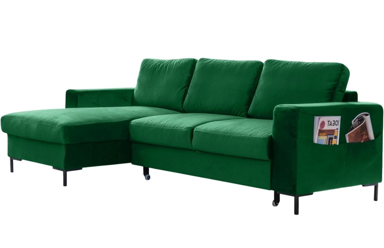 Miuform Sametová rozkládací pohovka Lofty Lilly 236 cm