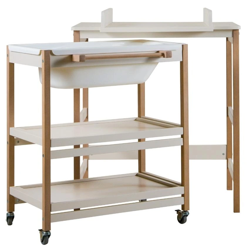 Béžový přebalovací pult s vaničkou Quax Smart 82 x 91 cm