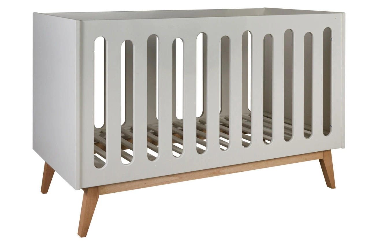 Béžová lakovaná dětská postýlka Quax Trendy 70 x 140 cm