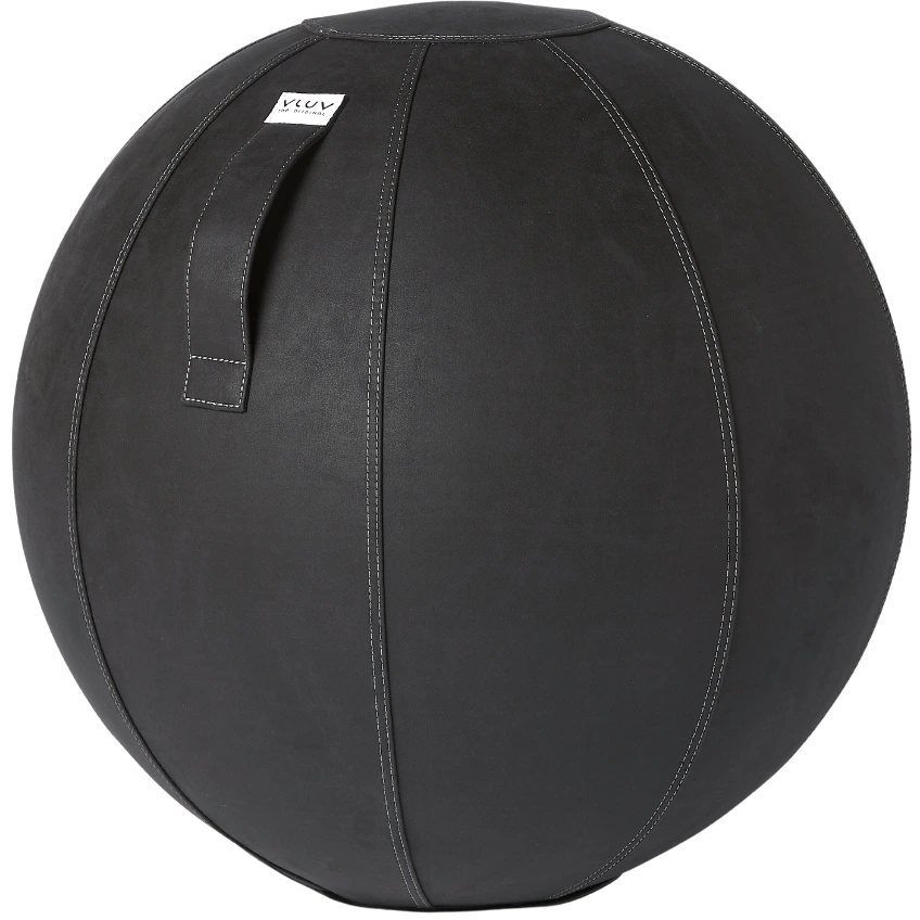 Černý koženkový sedací / gymnastický míč VLUV BOL VEGA Ø 65 cm