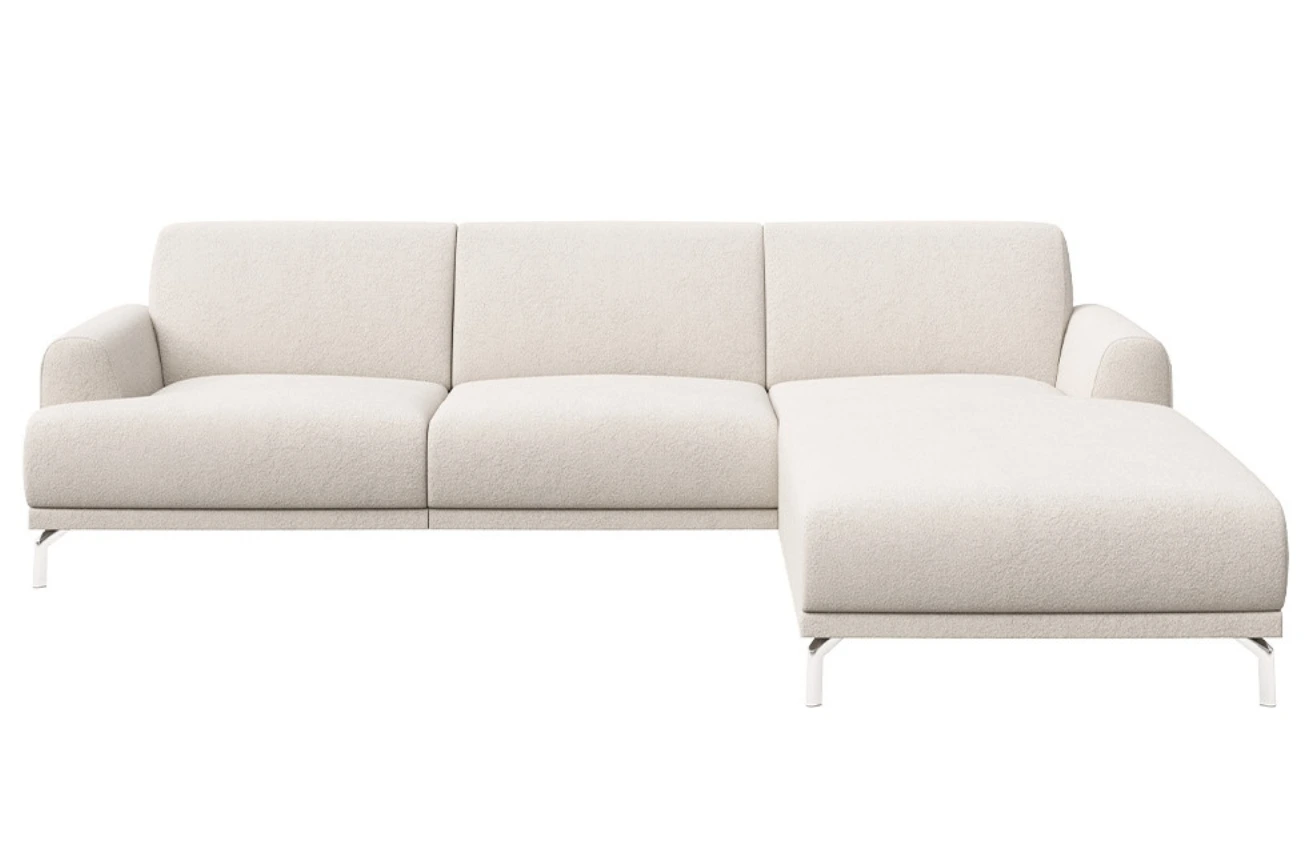 Krémově bílá látková rohová pohovka MESONICA Puzo 240 cm