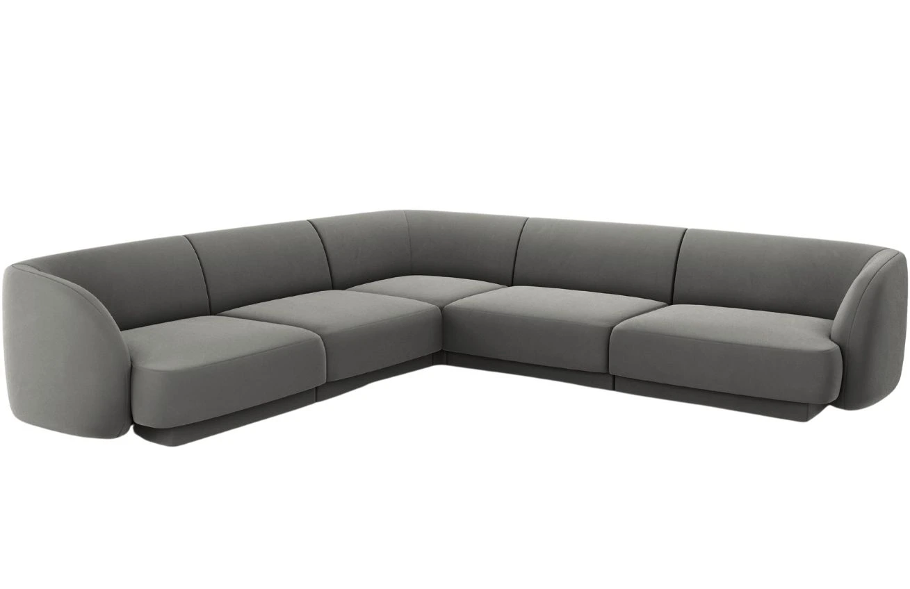 Micadoni Sametová rohová pohovka Miley 255 cm