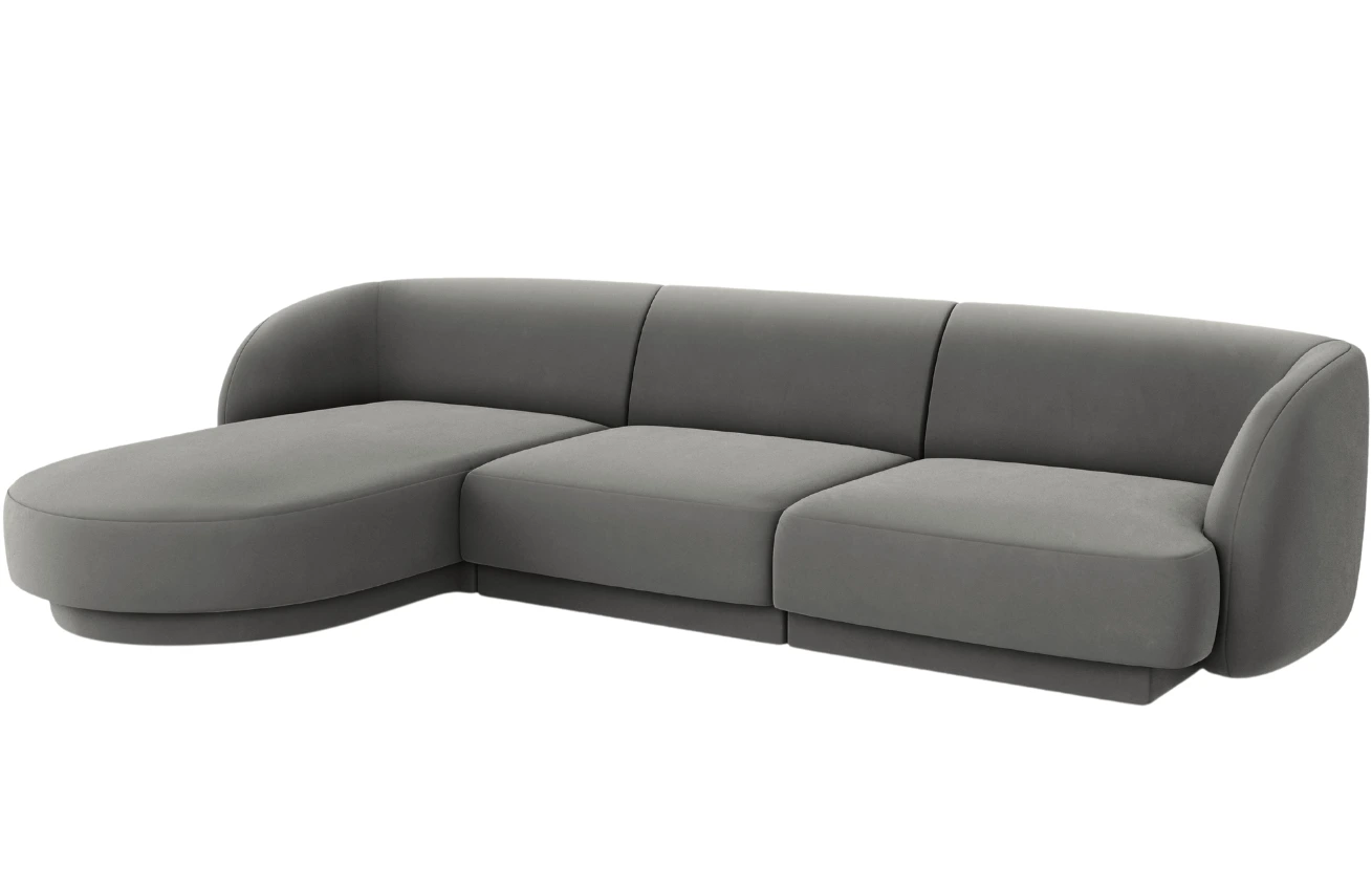 Micadoni Sametová rohová pohovka Miley 255 cm