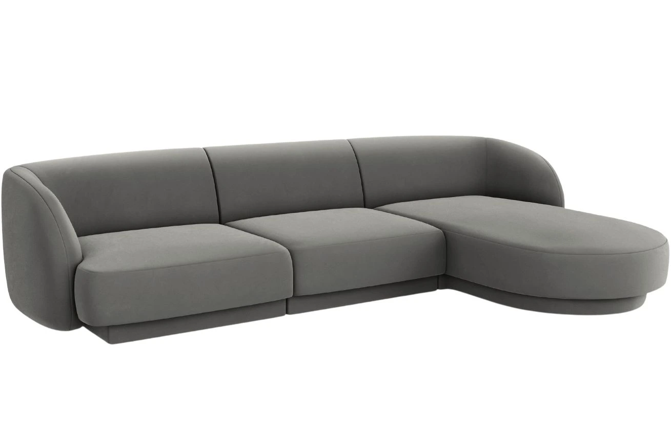 Micadoni Sametová rohová pohovka Miley 255 cm