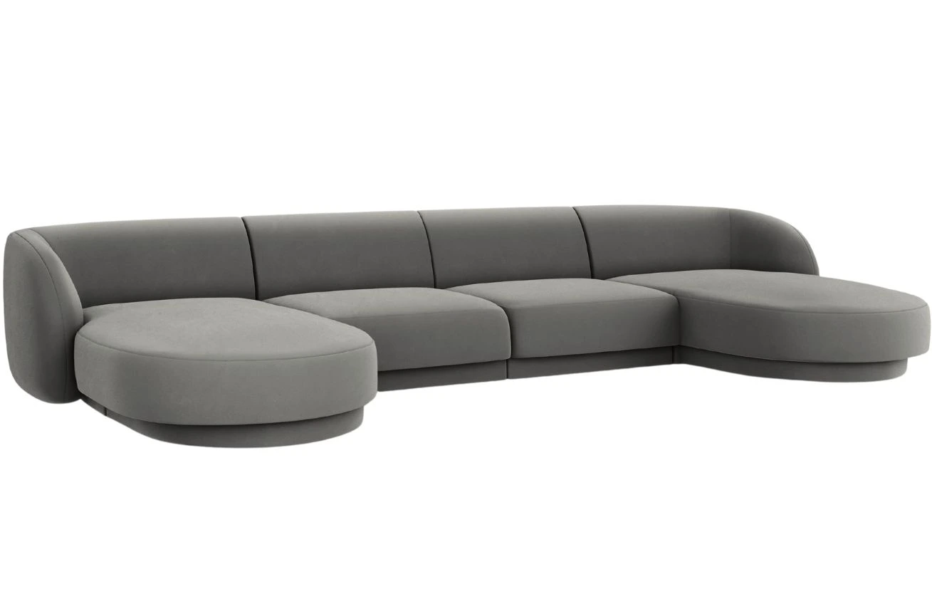 Micadoni Sametová rohová pohovka Miley 330 cm