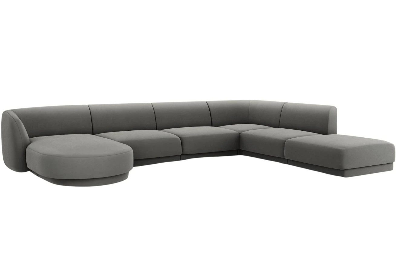 Micadoni Sametová rohová pohovka Miley 330 cm