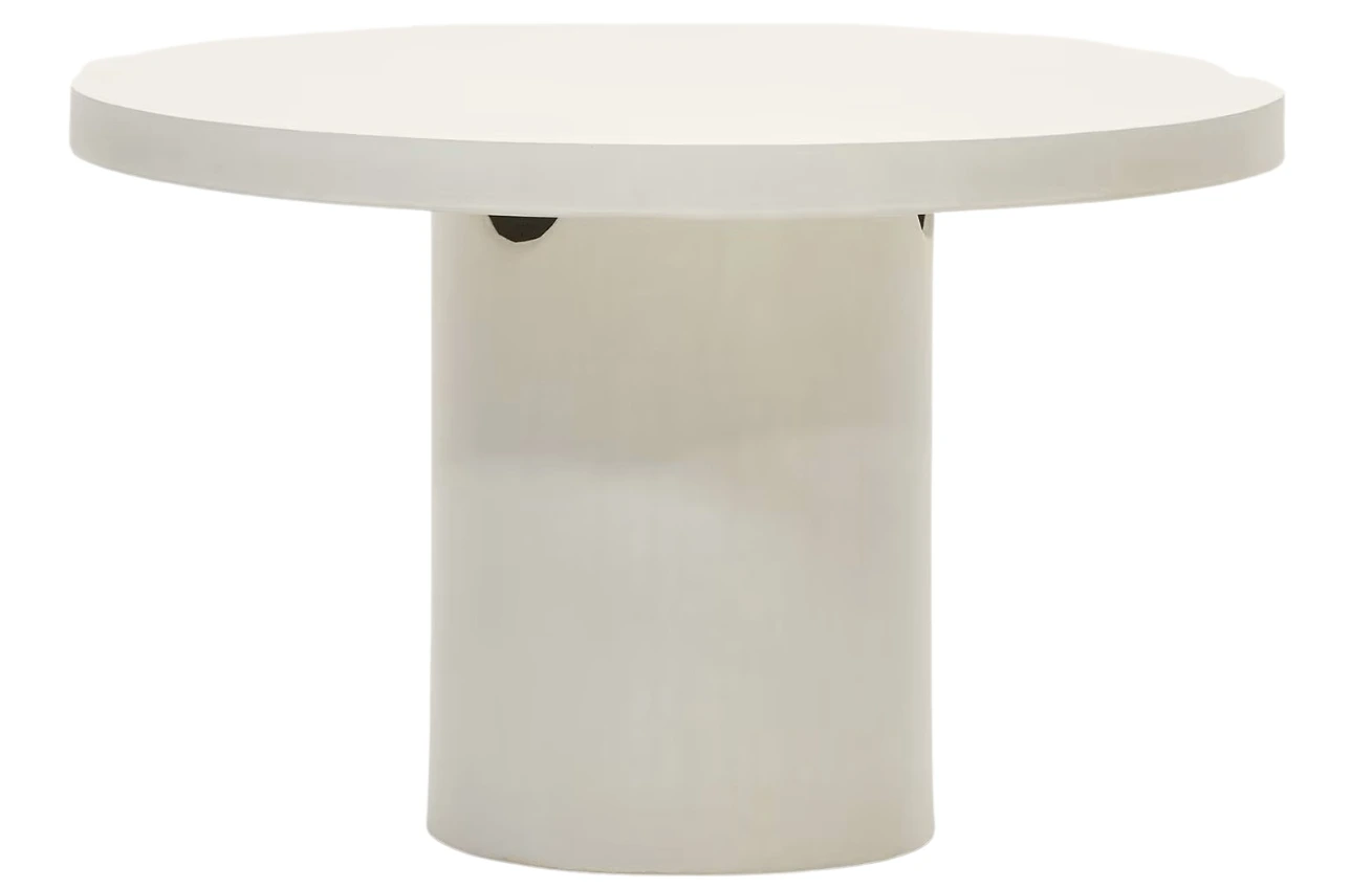 Kave Home Bílý cementový zahradní stůl Aiguablava 120 cm