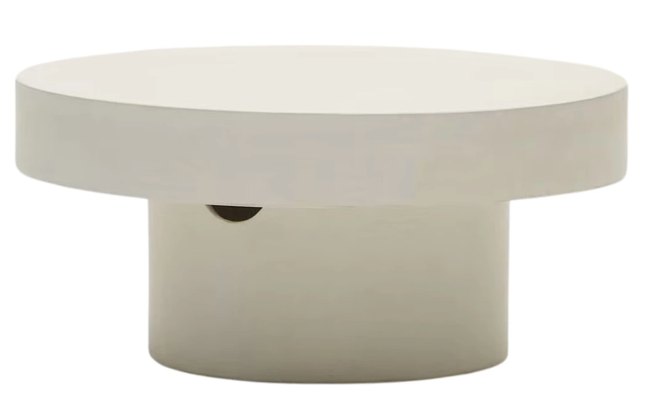 Kave Home Bílý cementový zahradní stolek Aiguablava 66 cm