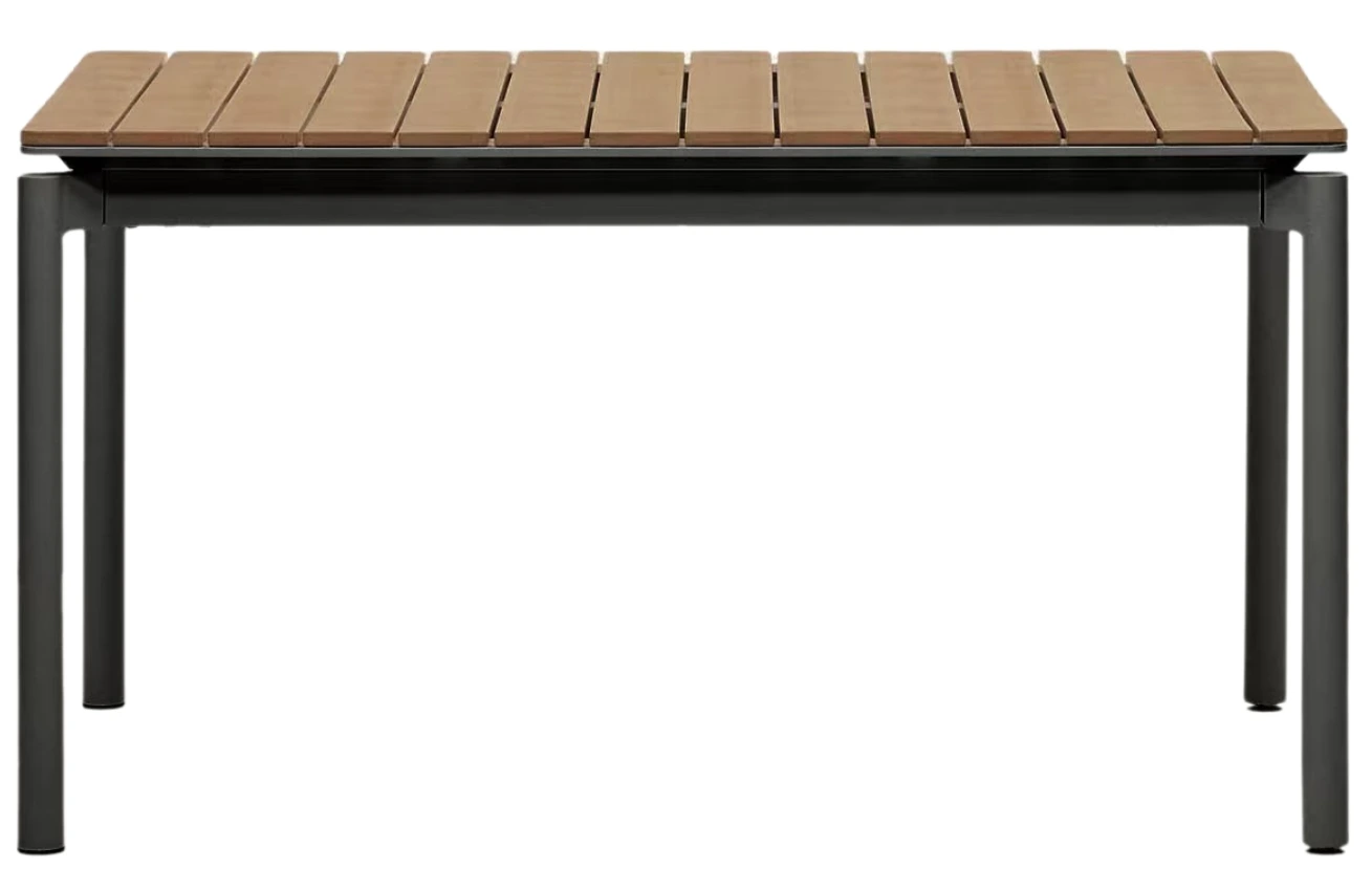 Kave Home Rozkládací zahradní stůl z polywoodu Canyelles 140/200 x 90 cm s černou podnoží