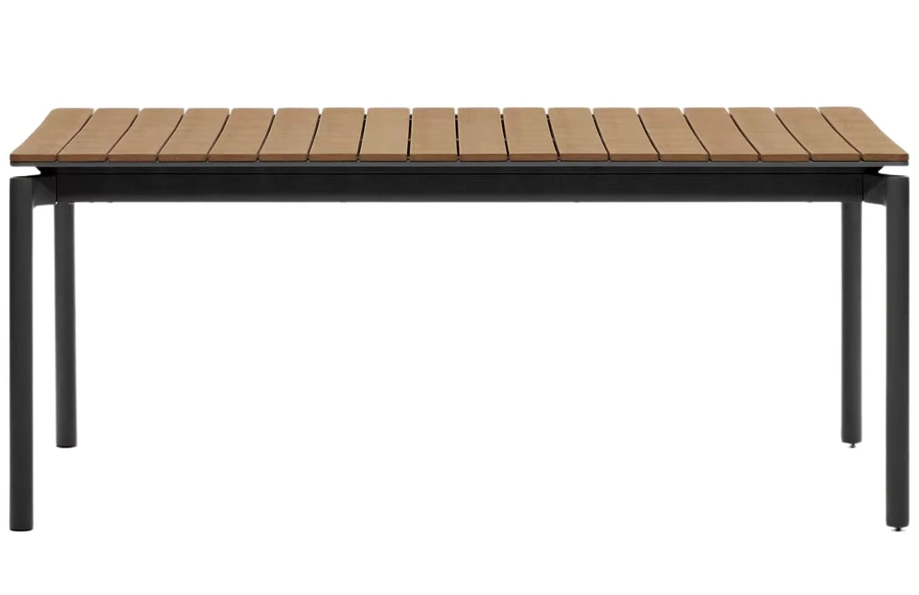 Kave Home Rozkládací zahradní stůl z polywoodu Canyelles 180/240 x 100 cm s černou podnoží