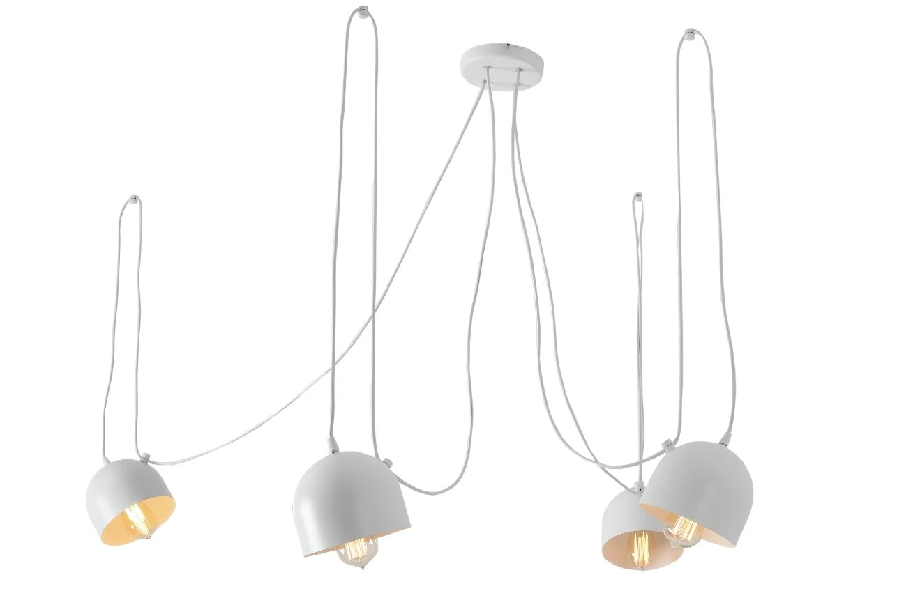 Nordic Design Bílé kovové závěsné světlo Pop 4