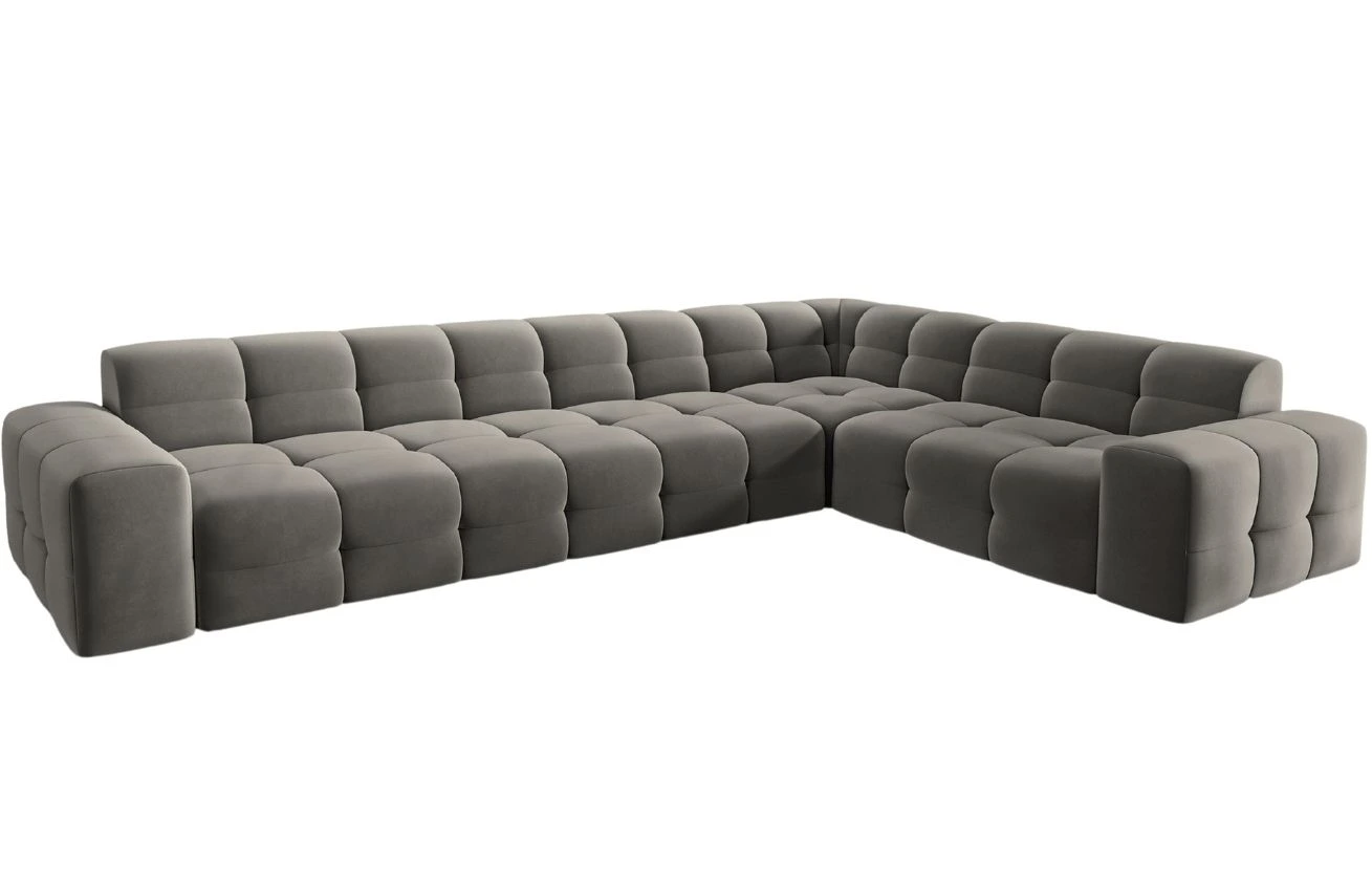 Micadoni Sametová rohová pohovka Kendal 332 cm