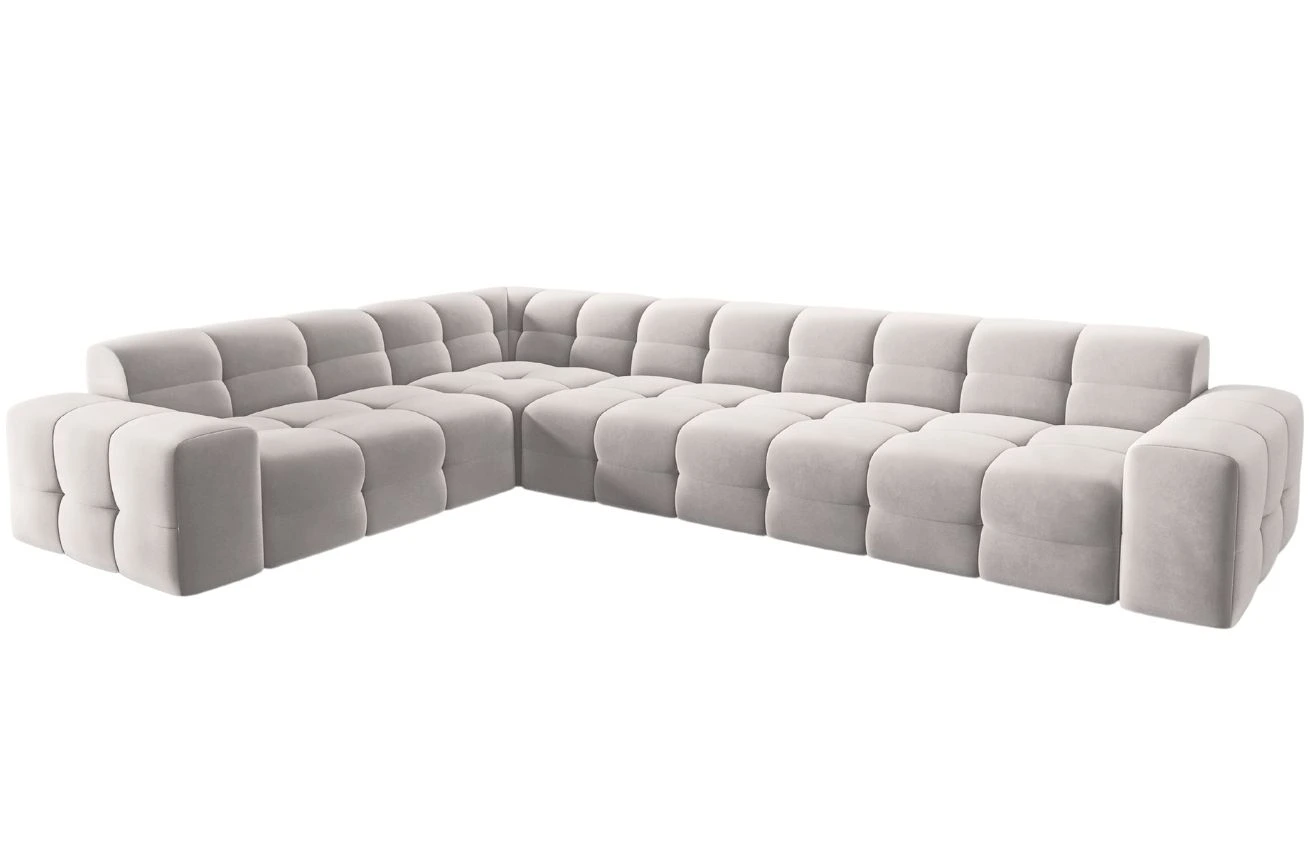 Micadoni Sametová rohová pohovka Kendal 332 cm