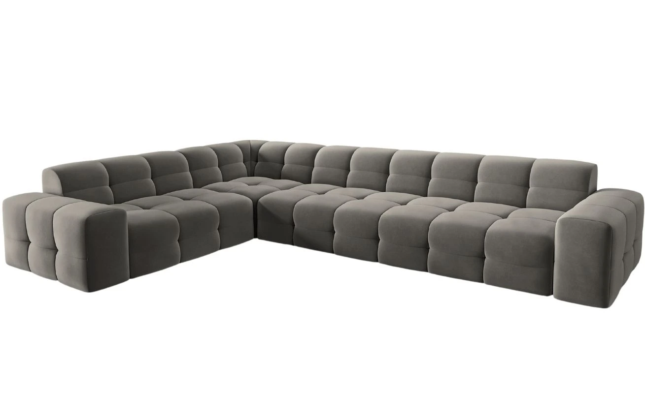 Micadoni Sametová rohová pohovka Kendal 332 cm