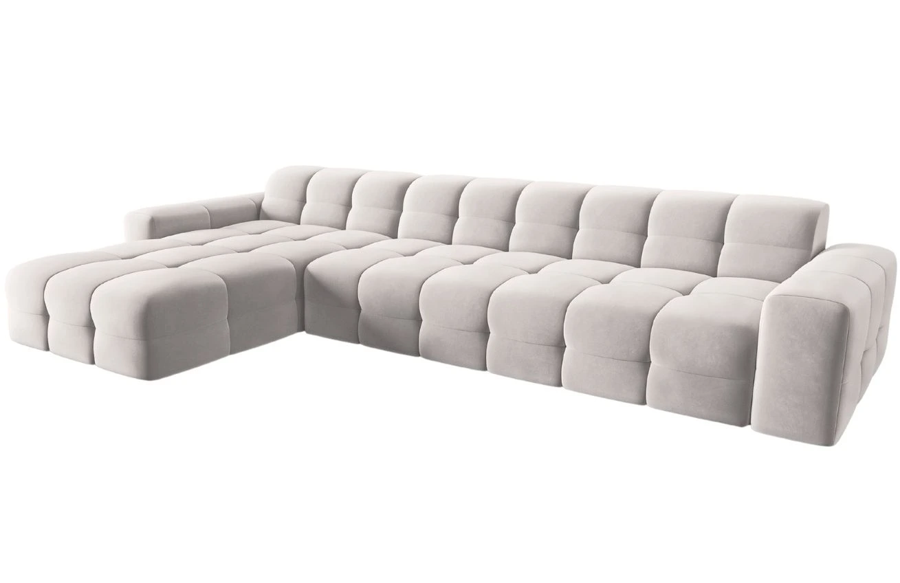 Micadoni Sametová rohová pohovka Kendal 357 cm