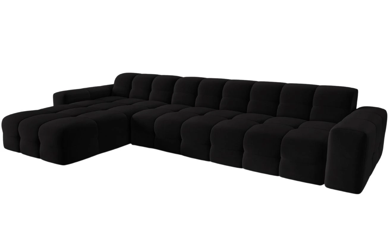 Micadoni Sametová rohová pohovka Kendal 357 cm