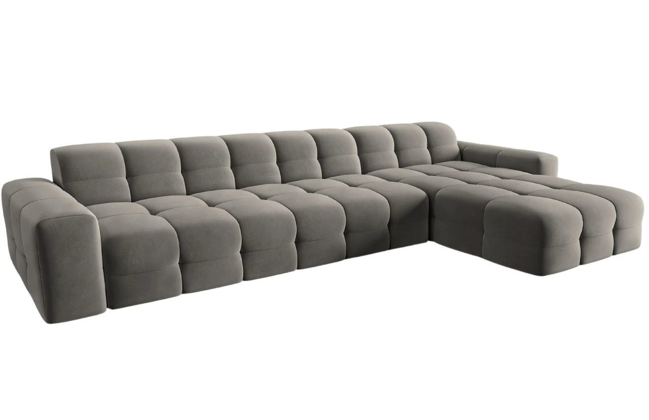 Micadoni Sametová rohová pohovka Kendal 357 cm