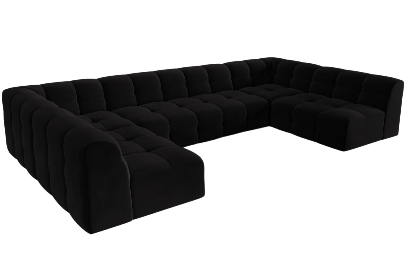 Micadoni Sametová rohová pohovka Kendal 372 cm