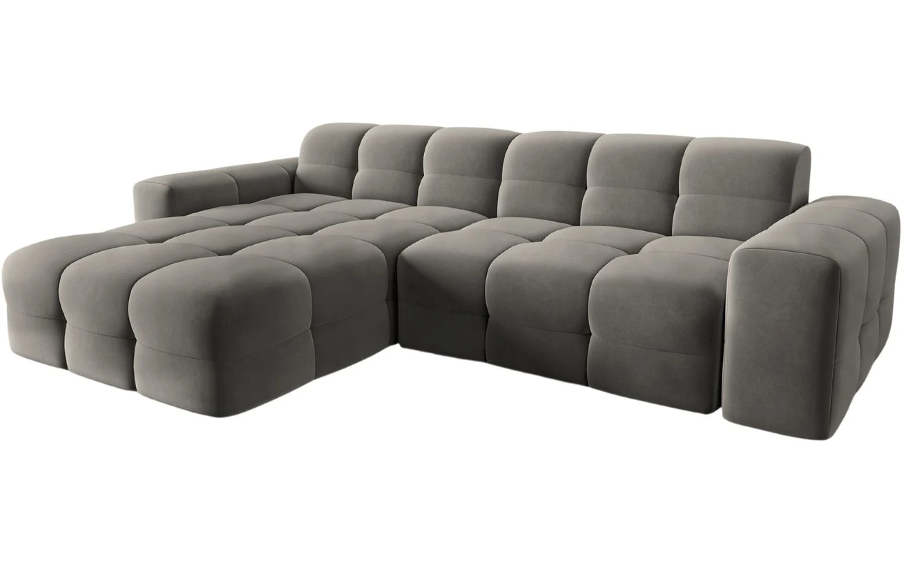 Micadoni Sametová rohová pohovka Kendal 256 cm